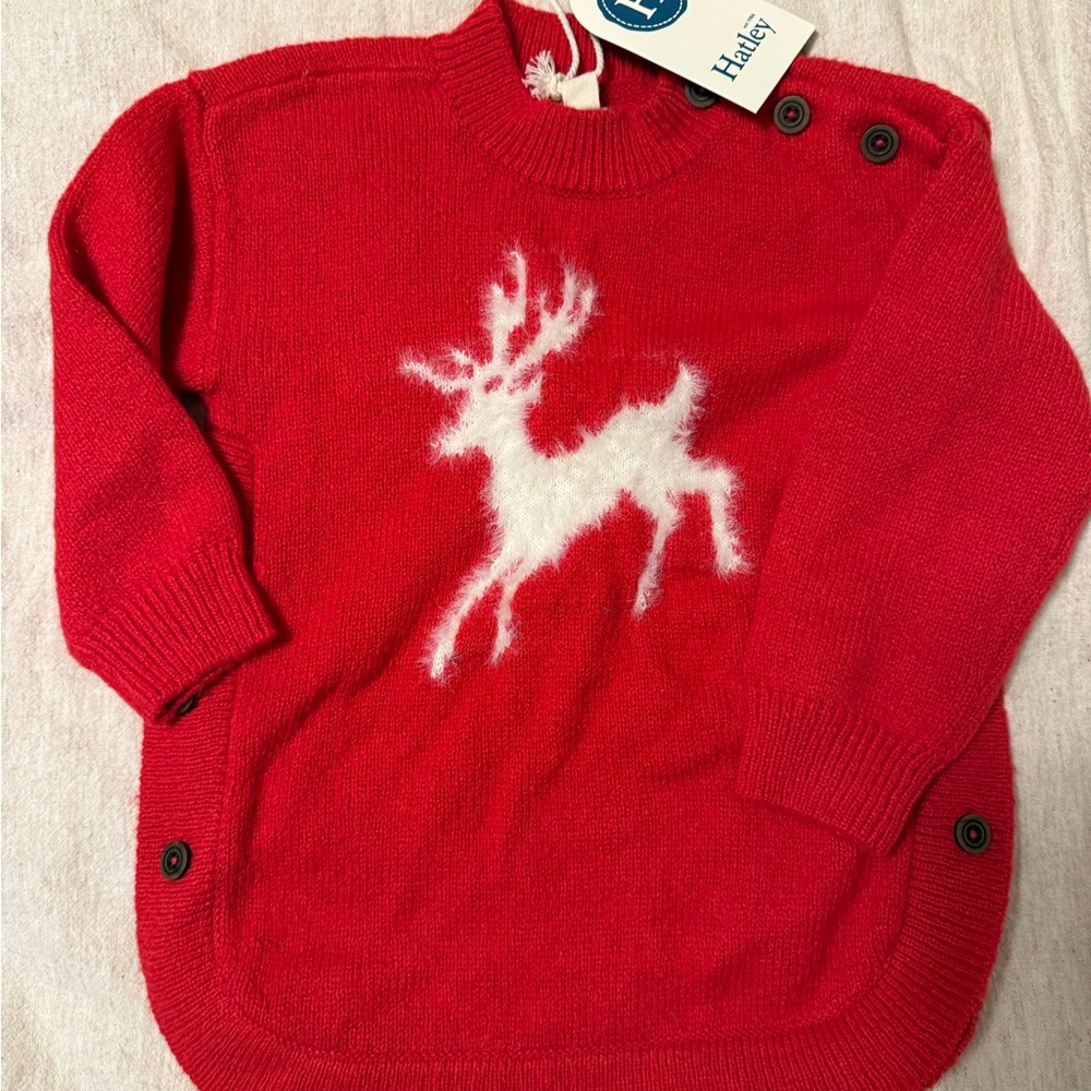 Hatley Red Knit Sweater with White Accents